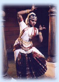 Dancer performing with Kalaripayattu influence